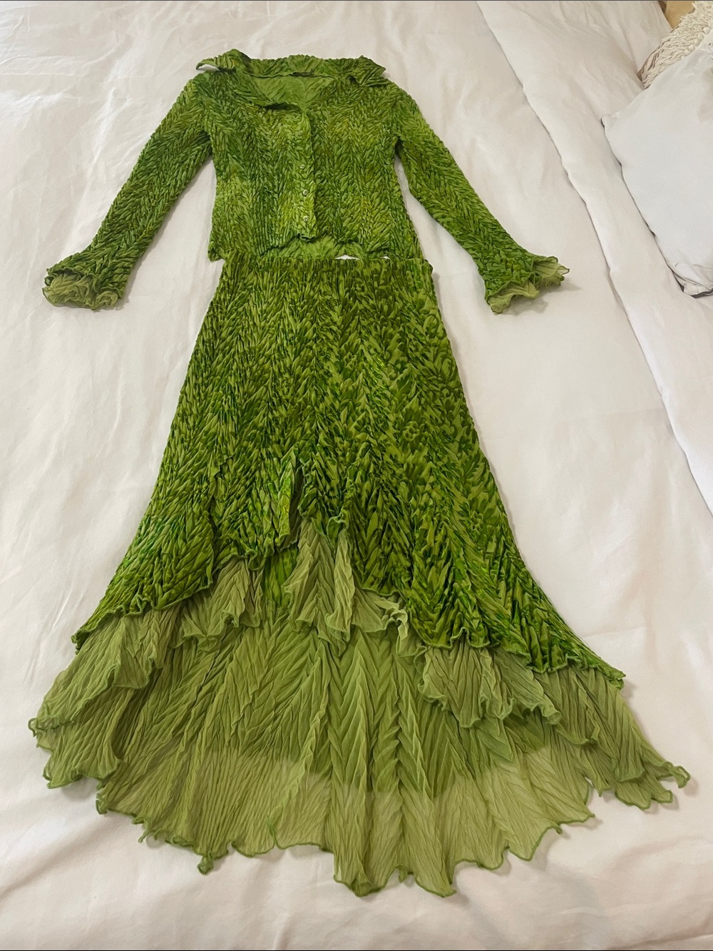 Komarov Lime Green High-Low Two-Piece Dress Set